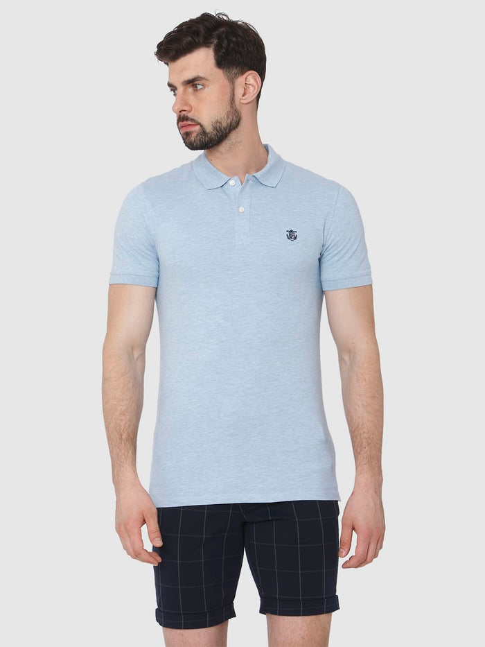 Light Blue Polo Neck T-Shirt