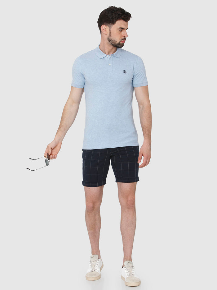 Light Blue Polo Neck T-Shirt