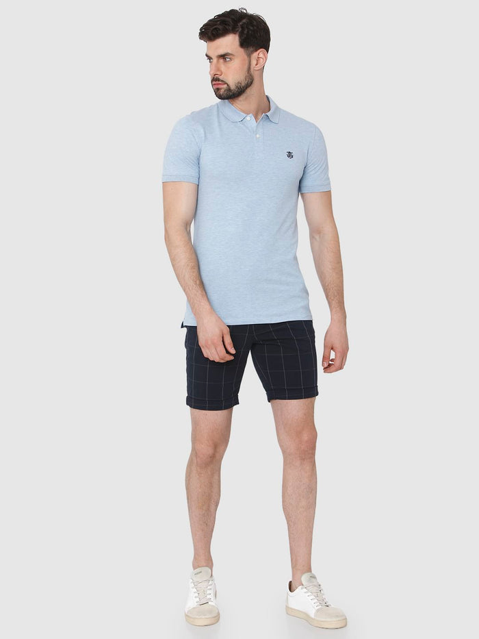 Light Blue Polo Neck T-Shirt