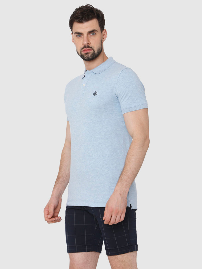 Light Blue Polo Neck T-Shirt