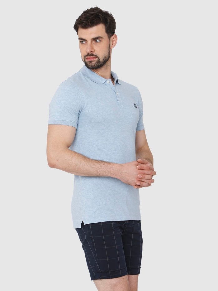 Light Blue Polo Neck T-Shirt