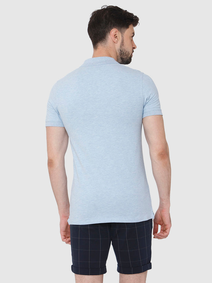 Light Blue Polo Neck T-Shirt