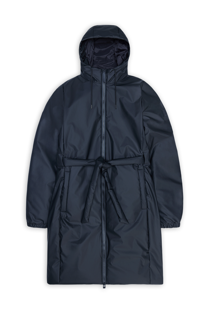 RAINS Lohja Long Insulated Curve Jacket Navy Jacket