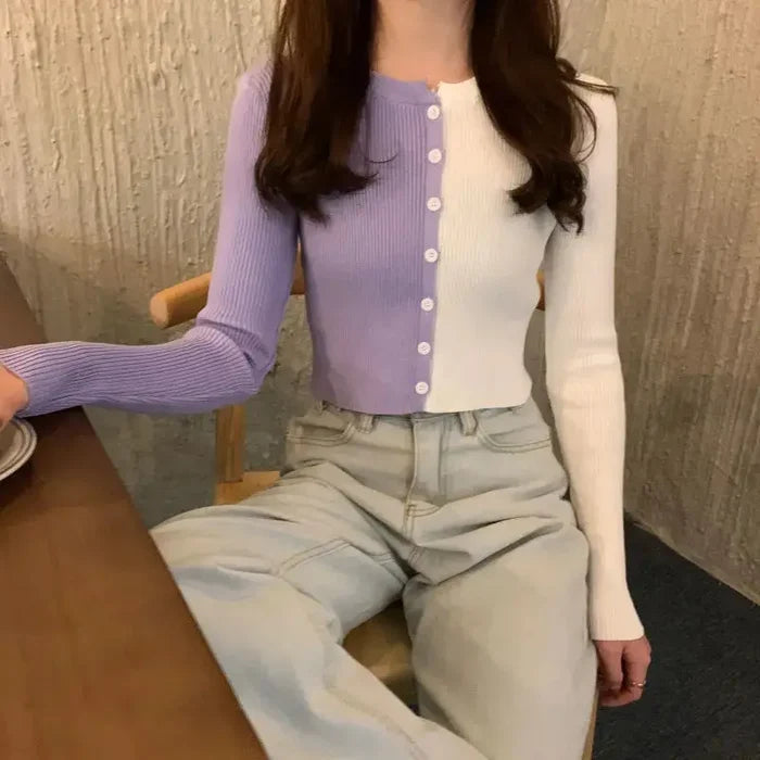 Long Sleeve Knitted Top/Cardigan fashionnsio