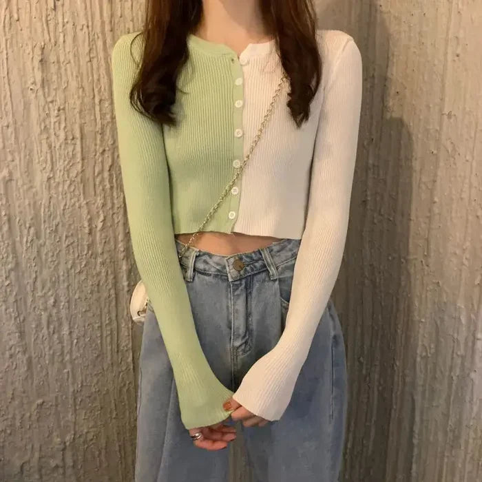 Long Sleeve Knitted Top/Cardigan fashionnsio
