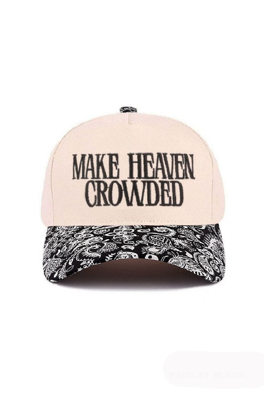 "Make Heaven Crowded" Cap-Paisley Black-Cute-Trendy-Shop-Womens-Boutique-Clothing-Store