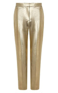 Alexander McQueen Metallic Moire Cigarette Pants - Runway Catalog