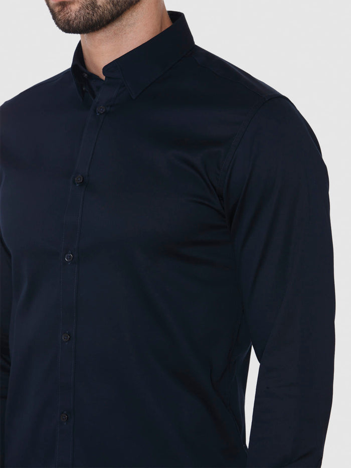 Navy Blue Formal Full Sleeves Shirt