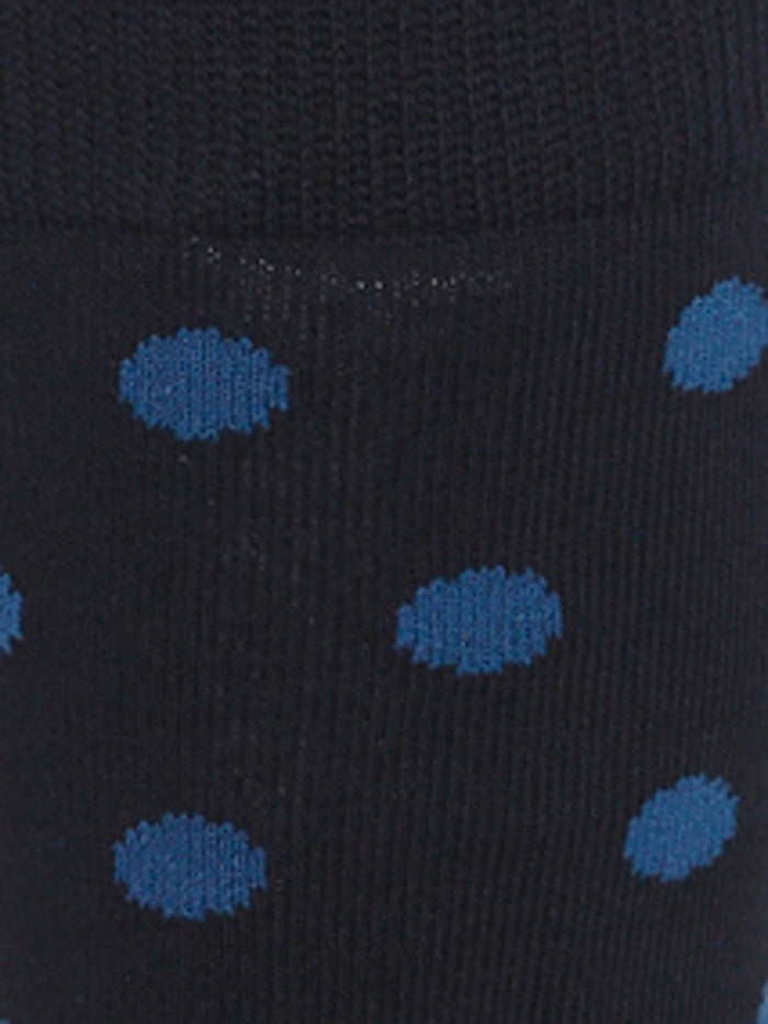 Navy Blue Polka Dot Print Mid Calf Length Socks