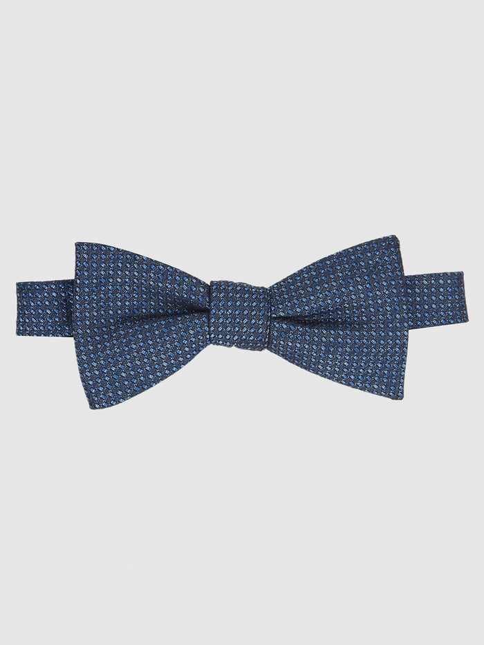 Navy Blue Printed Bow Tie