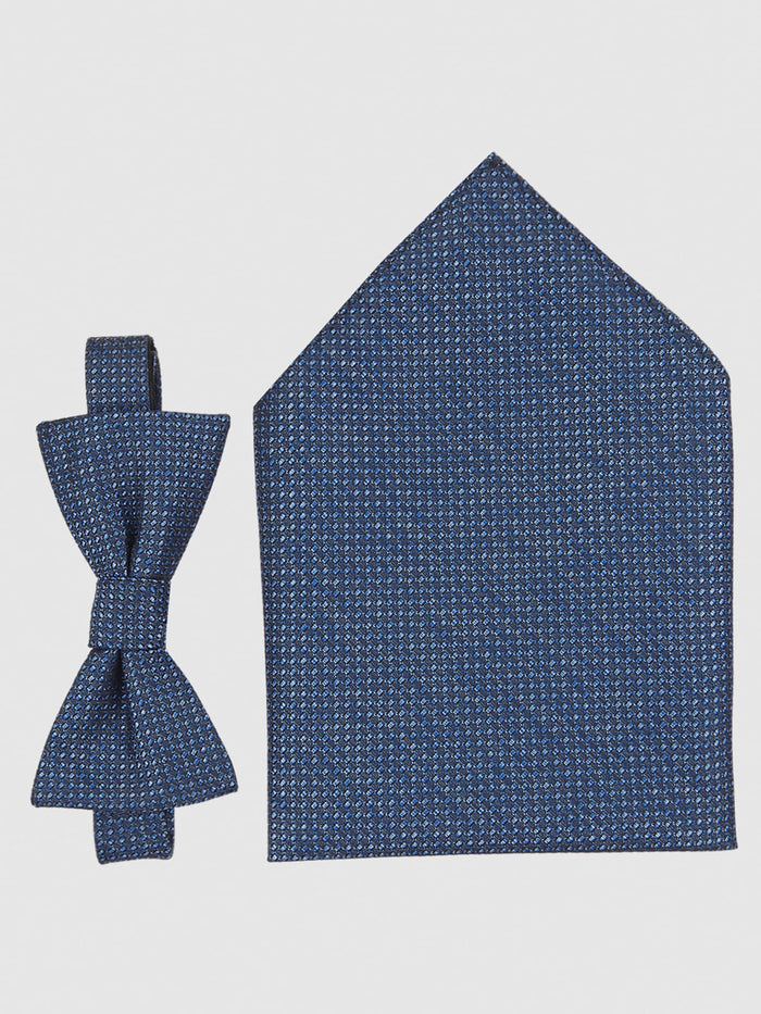 Navy Blue Printed Bow Tie
