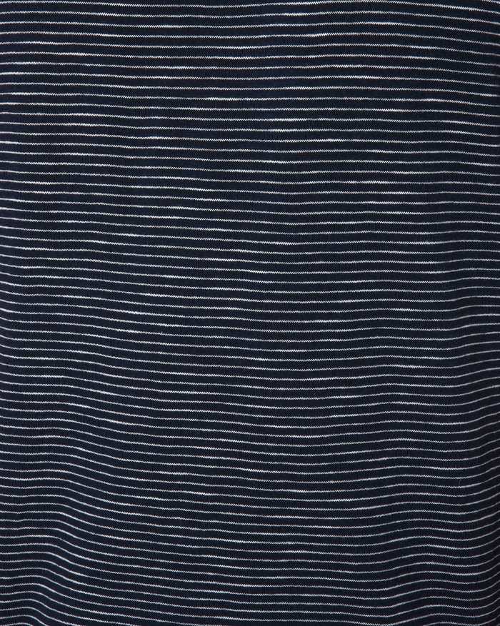 Navy Blue Striped Crew Neck T-Shirt