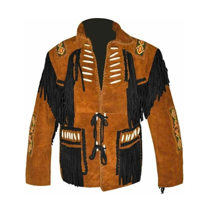New Men’s Brown Cowboy Buckskin Leather Jacket Leather Outlet