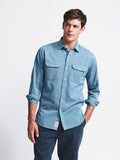 Aubin Airforce Blue Normanby Shirt | Overshirt