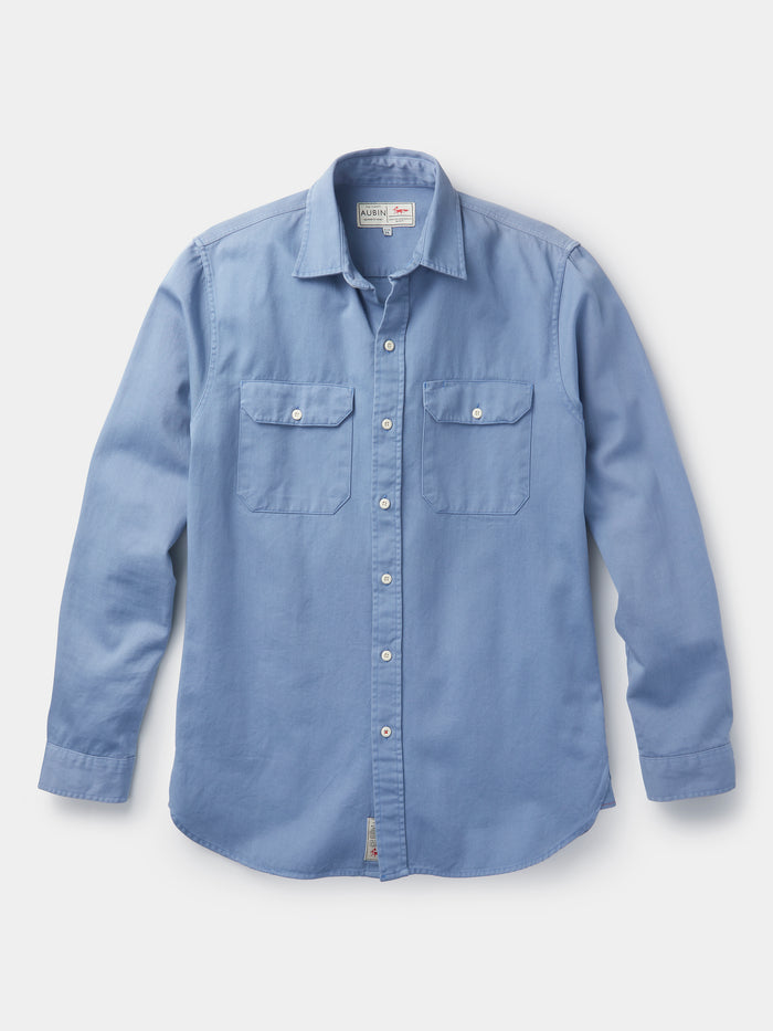 Aubin Airforce Blue Normanby Shirt | Overshirt