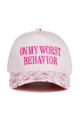 "On my worst behavior" Cap-Floral-Cute-Trendy-Shop-Womens-Boutique-Clothing-Store