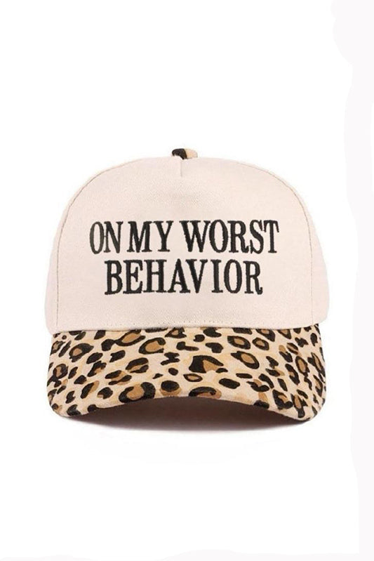 "On my worst behavior" Cap-Leopard-Cute-Trendy-Shop-Womens-Boutique-Clothing-Store