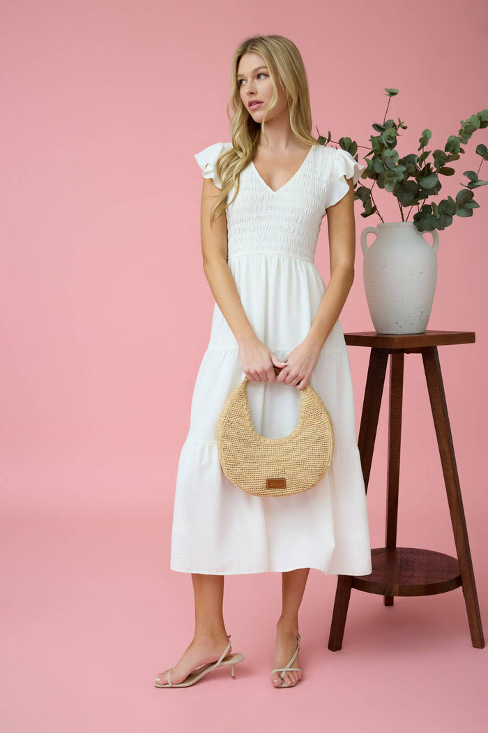Onyx Flutter Sleeve Dress