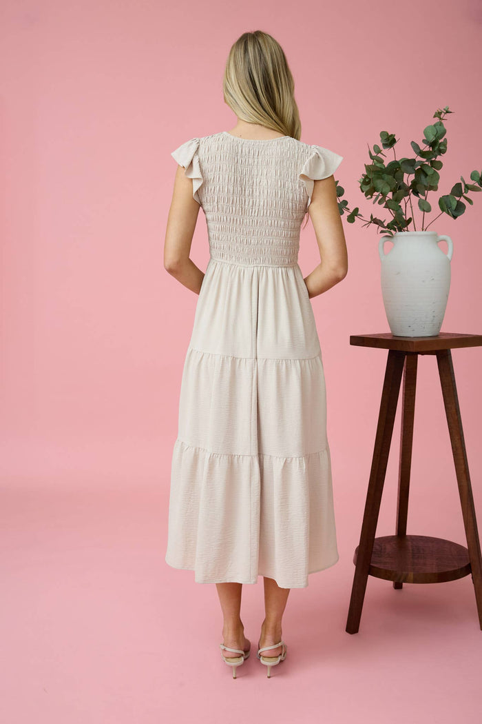 Onyx Flutter Sleeve Dress