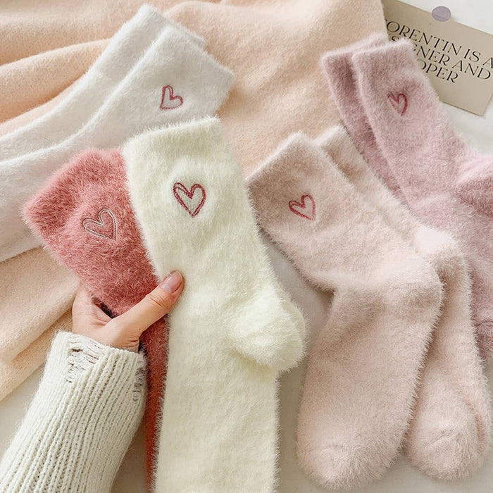 Pink Heart Fluffy Socks - Adored A Lovely Boutique