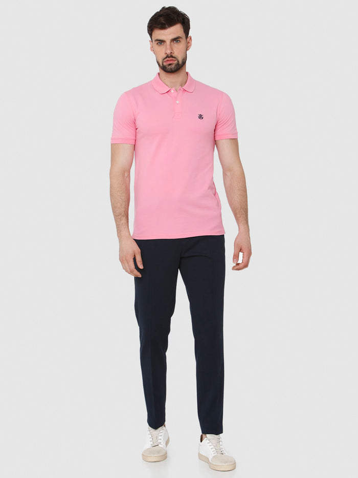 Pink Polo Neck T-Shirt