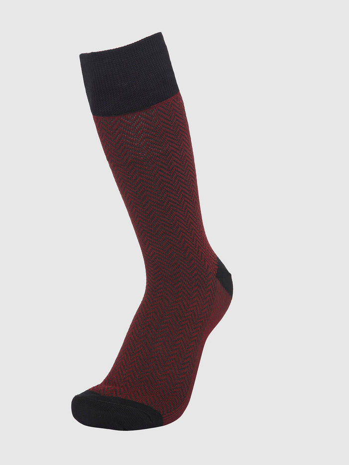 Red Mid Calf Length Socks