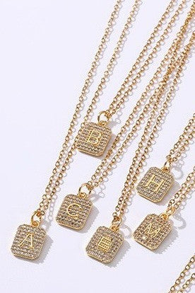 Rhinestone Initial Necklace Gold T-Cute-Trendy-Shop-Womens-Boutique-Clothing-Store
