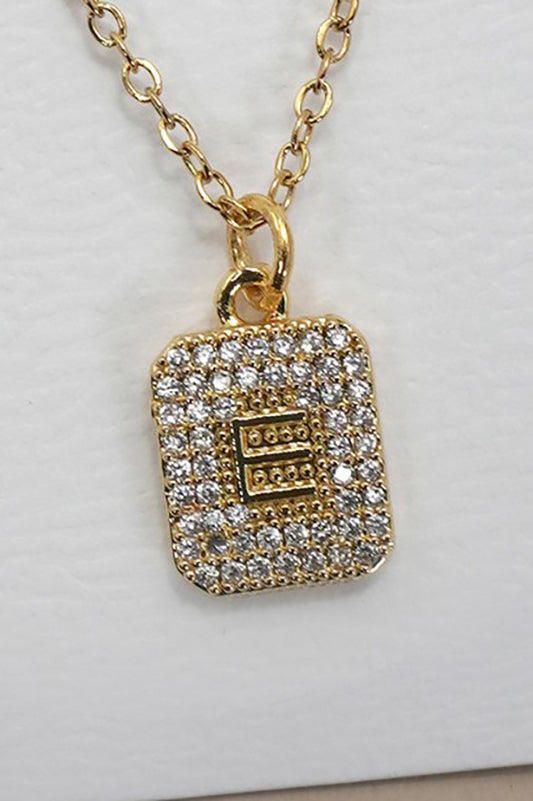 Rhinestone Initial Necklace Gold Limited Letters-E-Cute-Trendy-Shop-Womens-Boutique-Clothing-Store