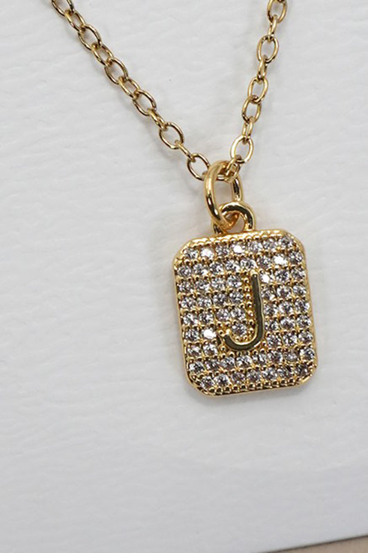 Rhinestone Initial Necklace Gold Limited Letters-J-Cute-Trendy-Shop-Womens-Boutique-Clothing-Store