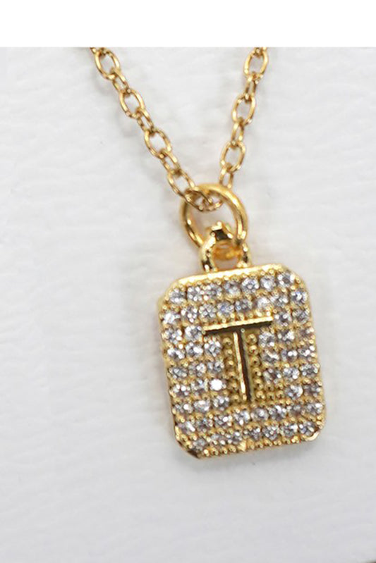 Rhinestone Initial Necklace Gold Limited Letters-T-Cute-Trendy-Shop-Womens-Boutique-Clothing-Store