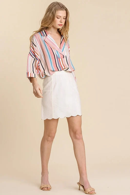 Slip Into The Sky Scallop Skirt-Cute-Trendy-Shop-Womens-Boutique-Clothing-Store