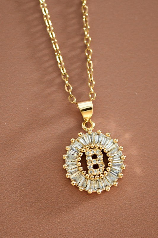 Small Radiant Initial Necklace A - W-B-Cute-Trendy-Shop-Womens-Boutique-Clothing-Store