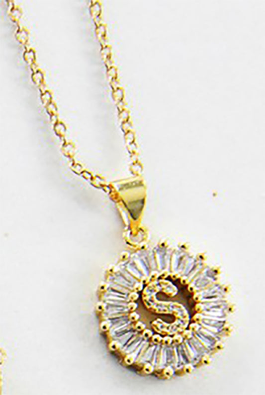Small Radiant Initial Necklace A - W-S-Cute-Trendy-Shop-Womens-Boutique-Clothing-Store
