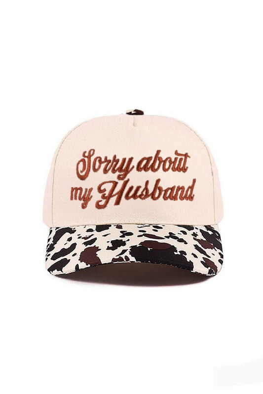 "Sorry About My Husband" Cap-Cow-Cute-Trendy-Shop-Womens-Boutique-Clothing-Store
