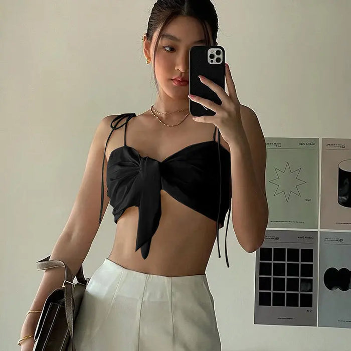 Spaghetti Strap Front Knot Top fashionnsio