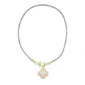 Sparkling Chain Necklace w/Gold Toggle Clover-Cute-Trendy-Shop-Womens-Boutique-Clothing-Store