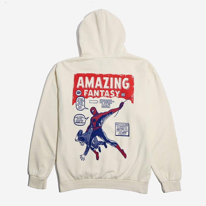 Spider-Man Comic Vintage Wash Heavyweight Hoodie - Heroes & Villains-Marvel-Hoodie