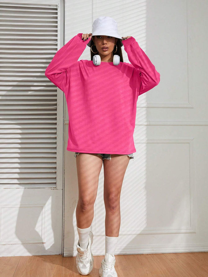 SXV 'PLAIN BLACK’ Aesthetic Drop Shoulder Long sleeves Oversized Baggy T-shirt