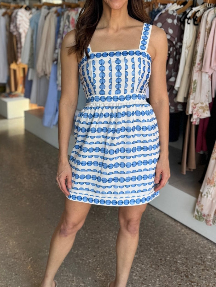 True Blue Structured Taffeta Mini Dress - Amor Lafayette