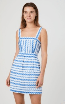 True Blue Structured Taffeta Mini Dress - Amor Lafayette