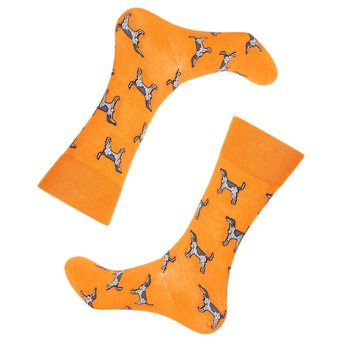 Vibrant Orange Coonhound Socks