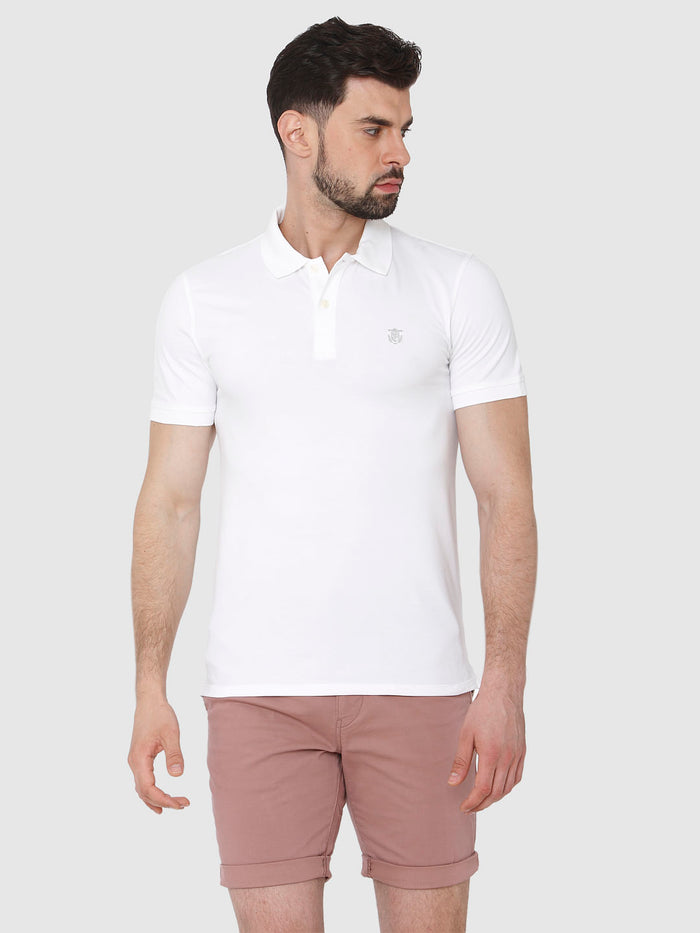White Polo Neck T-Shirt