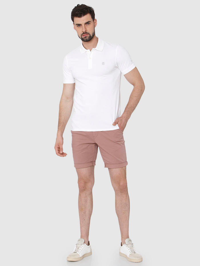 White Polo Neck T-Shirt
