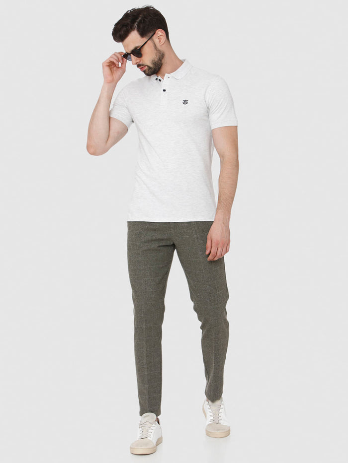 White Polo Neck T-Shirt