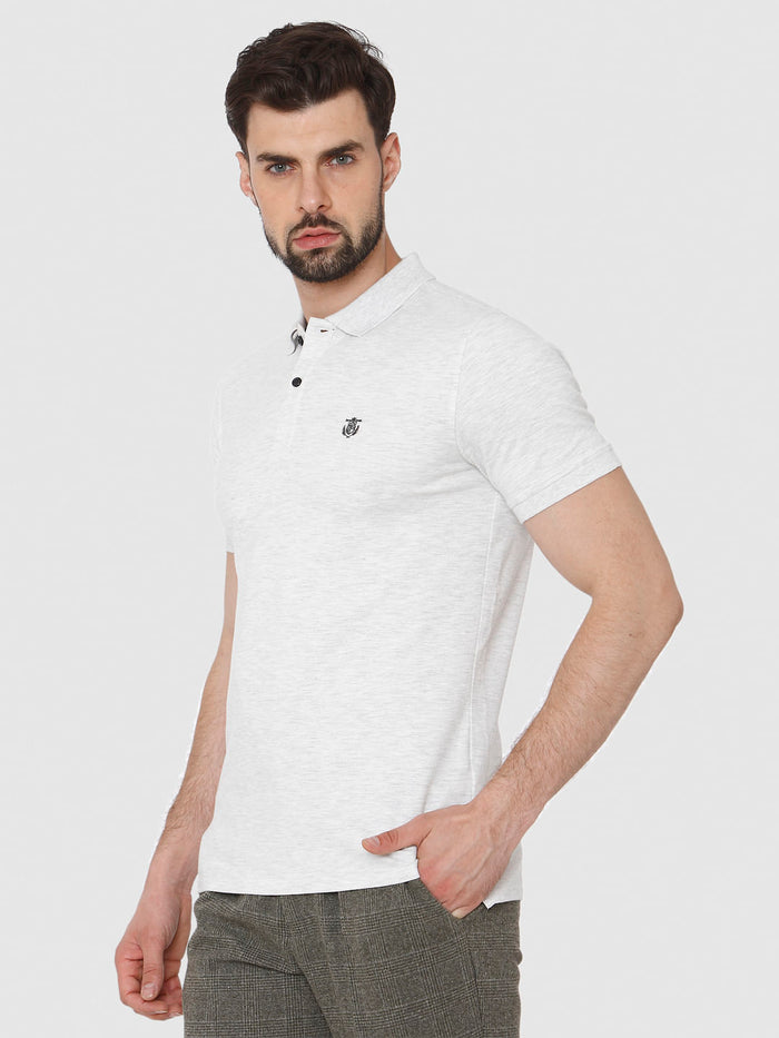 White Polo Neck T-Shirt