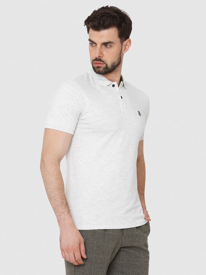 White Polo Neck T-Shirt