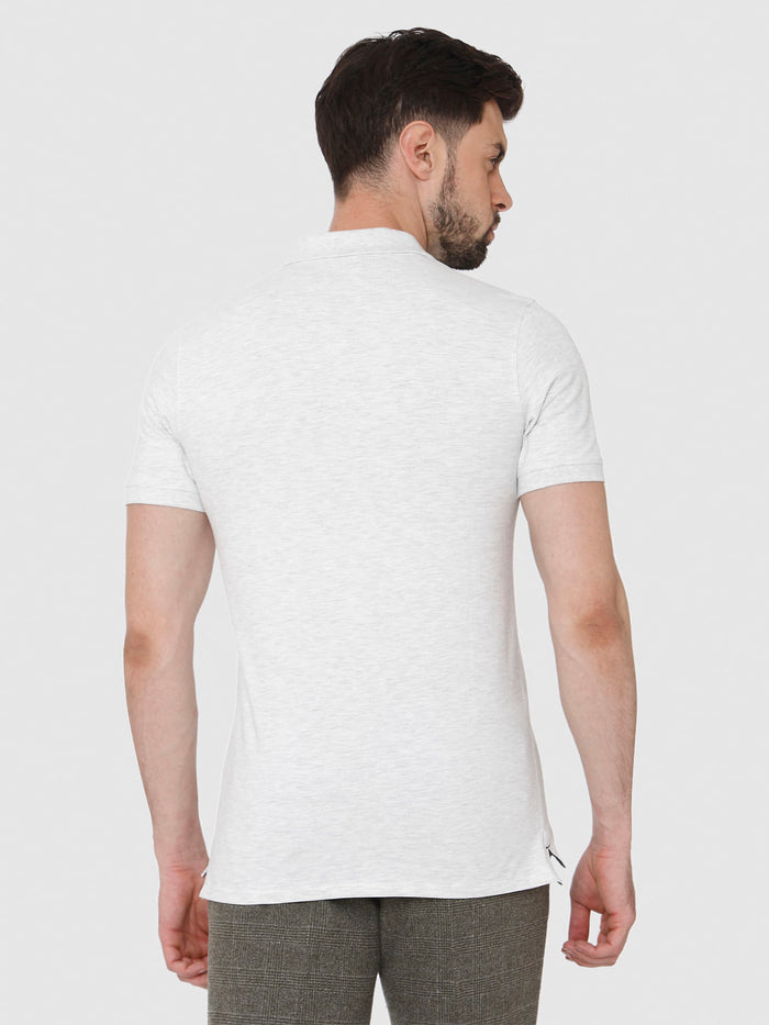 White Polo Neck T-Shirt