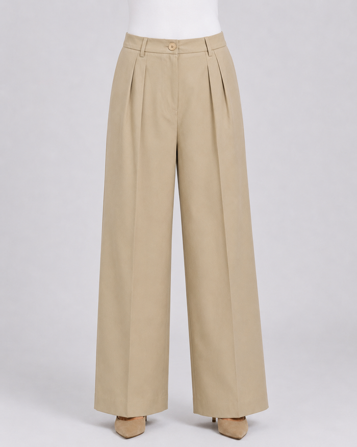 Women Beige Textured Trouser
