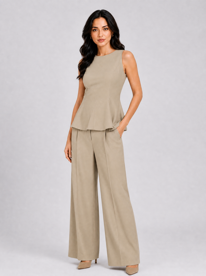 Women Beige Textured Trouser