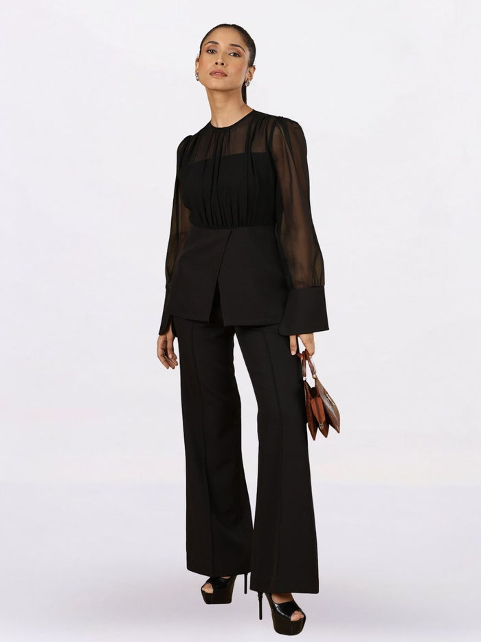 Women Black Solid Trouser